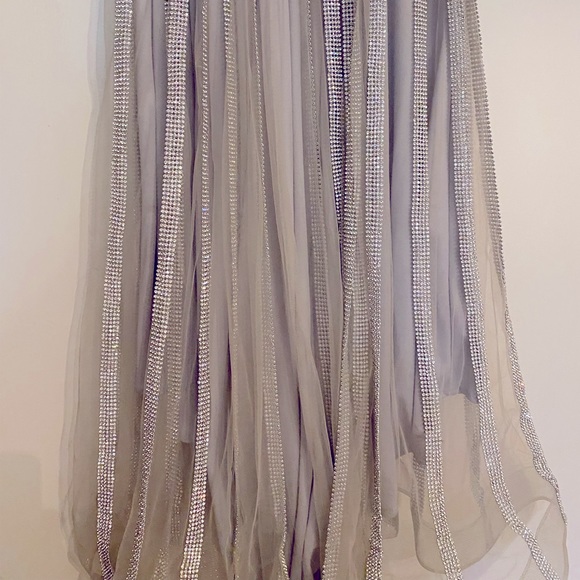 Silver Rhinestone Pageant Dress - Picture 8 of 9